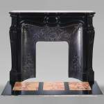 Louis XV style Pompadour mantel in black marble
