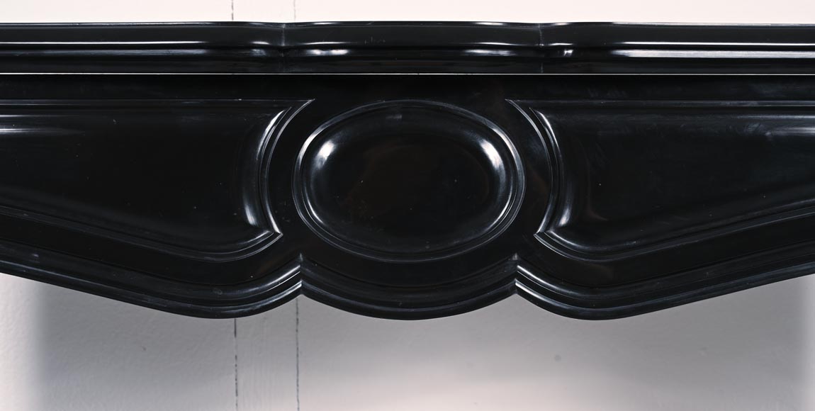 Louis XV style Pompadour mantel in black marble-1