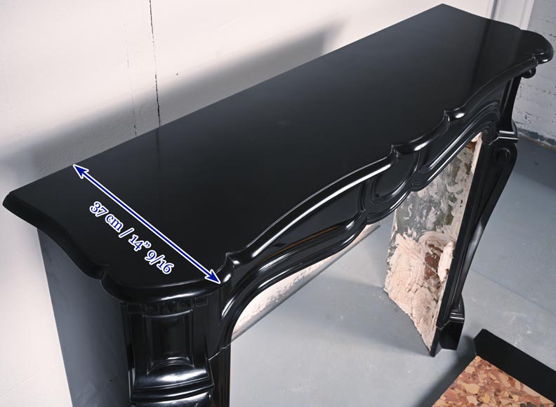 Louis XV style Pompadour mantel in black marble-9