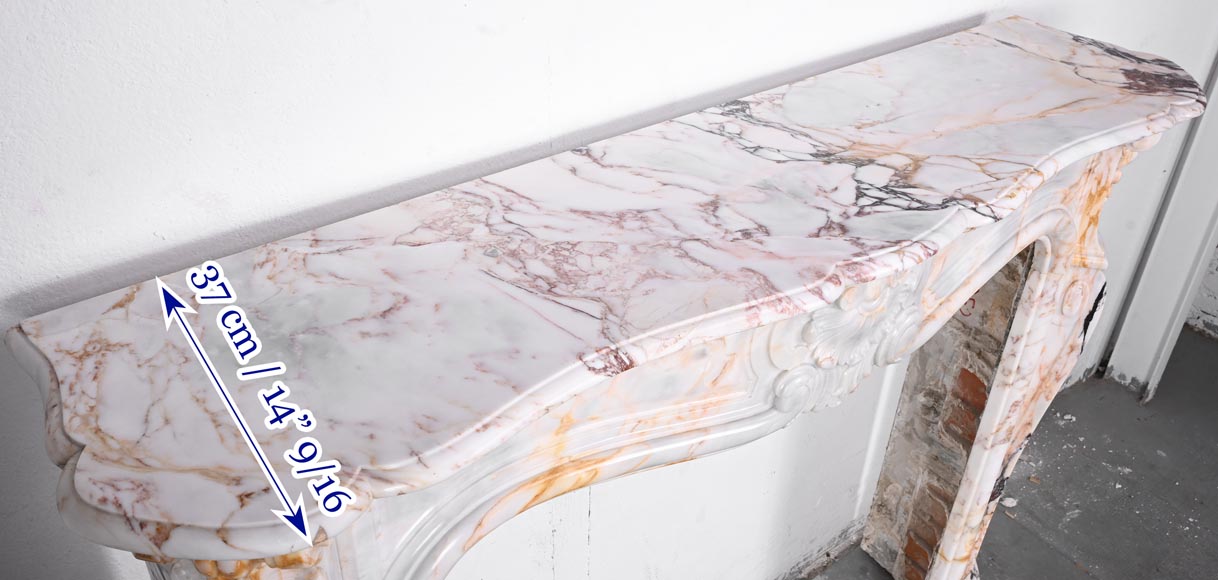 Louis XV style fireplace in Breccia Nuvolata marble-10