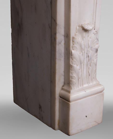 Antique Louis XVI style fireplace in statuary marble with a beautiful vitruvian frieze-6