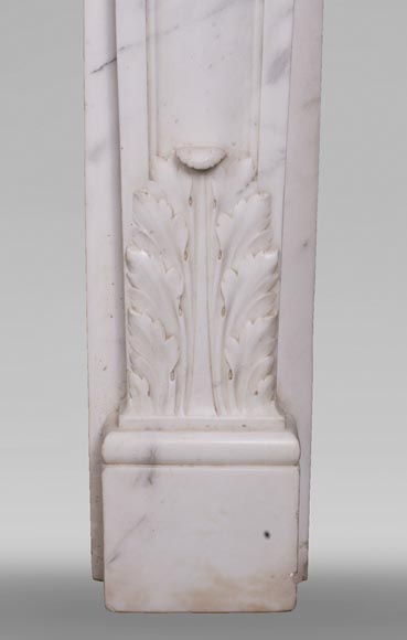 Antique Louis XVI style fireplace in statuary marble with a beautiful vitruvian frieze-10