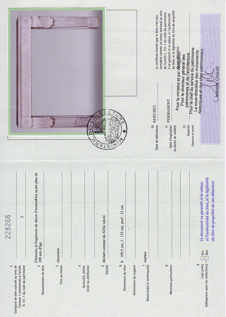 Export certificate