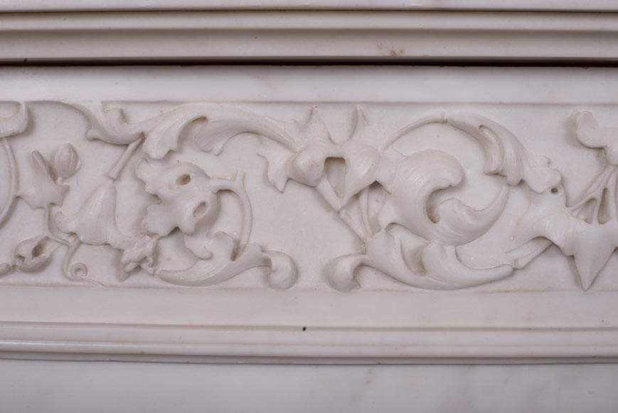 Antique Louis XVI style mantel in Statuary marble from Carrara-2