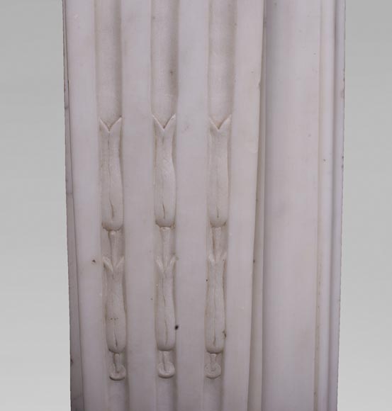 Antique Louis XVI style mantel in Statuary marble from Carrara-6