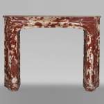 Antique Louis XIV period fireplace in Red Languedoc marble