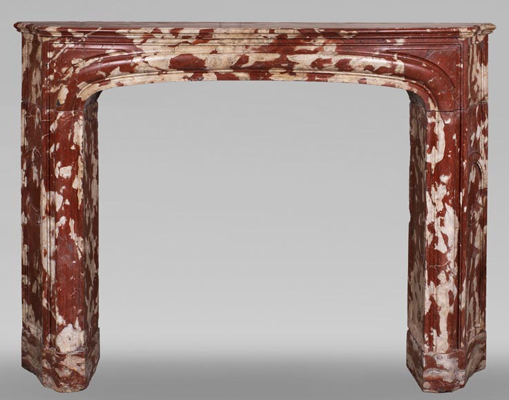 Antique Louis XIV period fireplace in Red Languedoc marble-0
