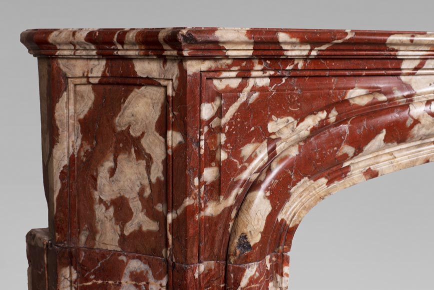 Antique Louis XIV period fireplace in Red Languedoc marble-3