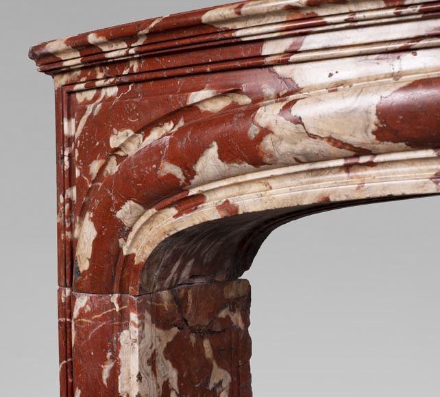 Antique Louis XIV period fireplace in Red Languedoc marble-4