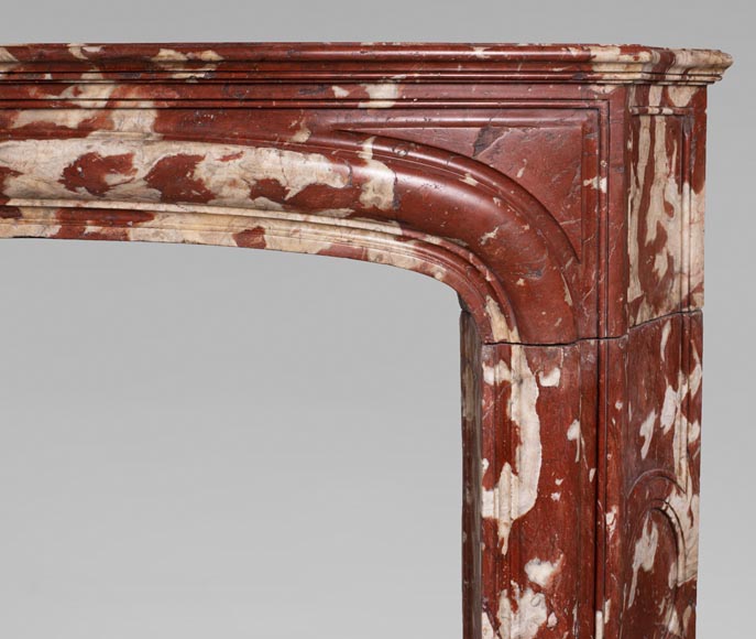Antique Louis XIV period fireplace in Red Languedoc marble-8