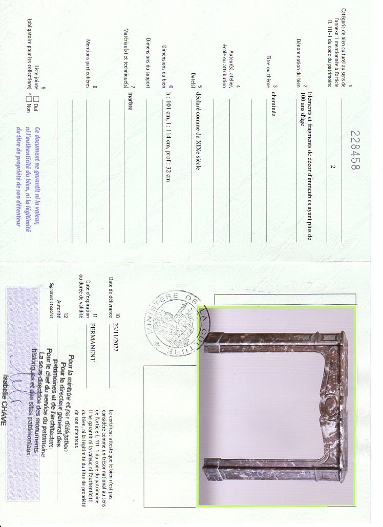 Export certificate