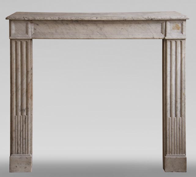 Antique Louis XVI period fireplace in Carrara marble-0