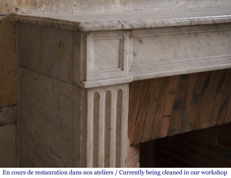 Antique Louis XVI period fireplace in Carrara marble-2