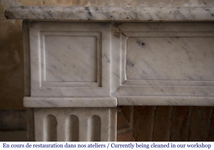 Antique Louis XVI period fireplace in Carrara marble-3
