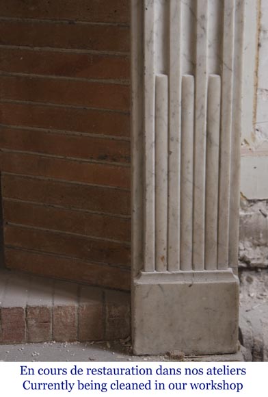 Antique Louis XVI period fireplace in Carrara marble-7