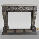 Antique Restoration style fireplace in Bleu Fleuri marble