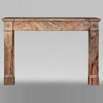 Antique Louis XVI style mantel in Sarrancolin Fantastico marble