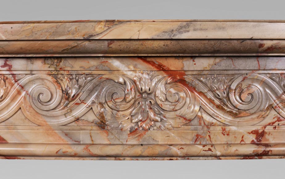 Antique Louis XVI style mantel in Sarrancolin Fantastico marble-1