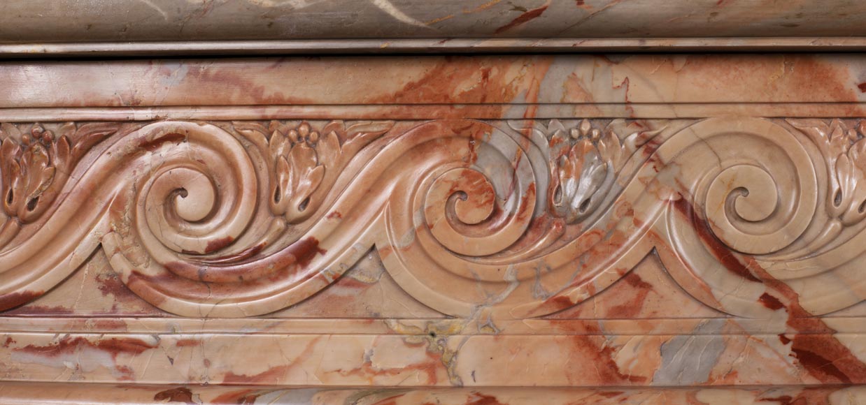 Antique Louis XVI style mantel in Sarrancolin Fantastico marble-3