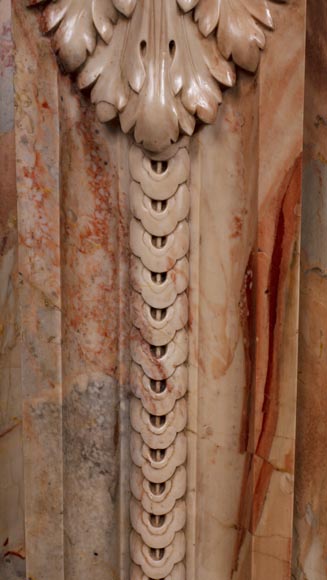 Antique Louis XVI style mantel in Sarrancolin Fantastico marble-7