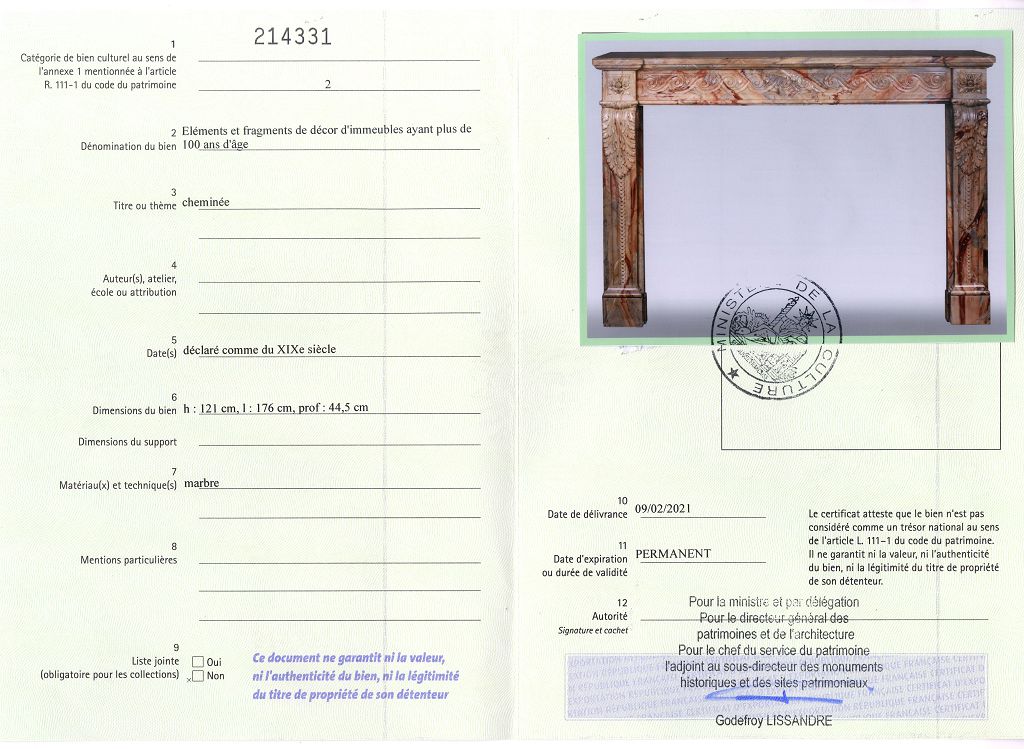 Export certificate