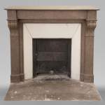Antique Napoleon III style marble fireplace with modillions