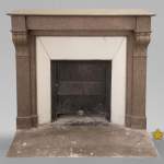 Antique Napoleon III style marble fireplace with modillions