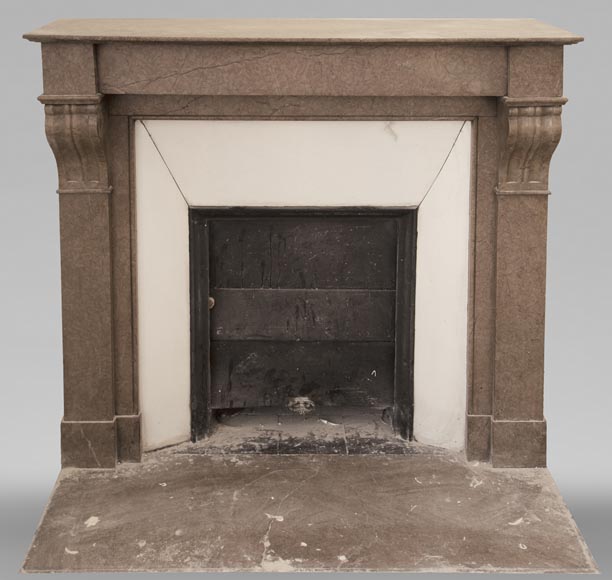 Antique Napoleon III style marble fireplace with modillions-0