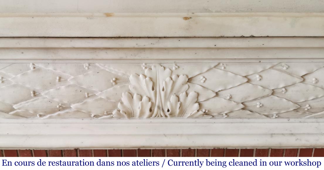 Antique Louis XVI period fireplace in statuary marble-1