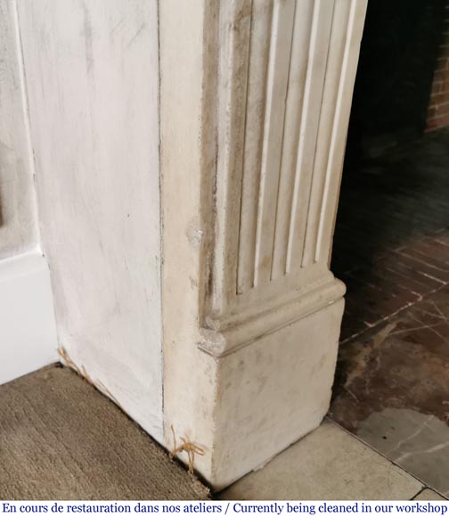 Antique Louis XVI period fireplace in statuary marble-4