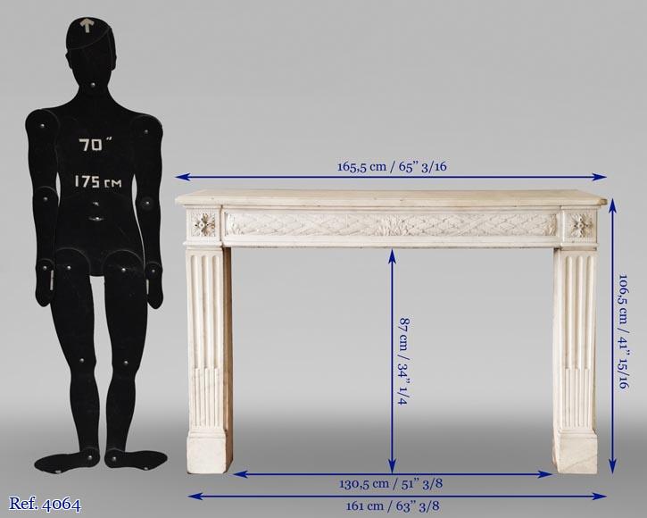 Antique Louis XVI period fireplace in statuary marble-8