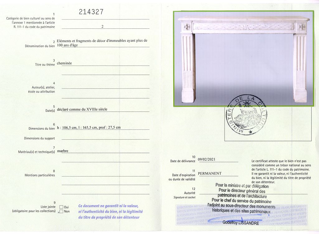 Export certificate
