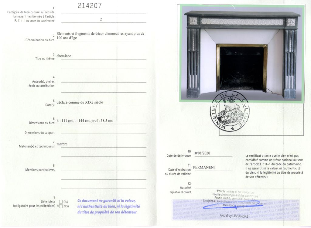 Export certificate