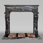 Antique Regency style fireplace in Black Marquina marble