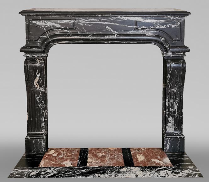 Antique Regency style fireplace in Black Marquina marble-0