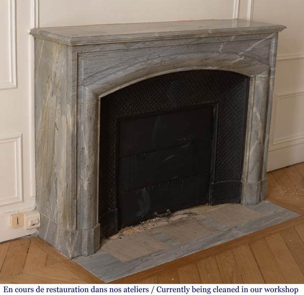 Antique Louis XIV style Bolection fireplace in Turquin marble-2