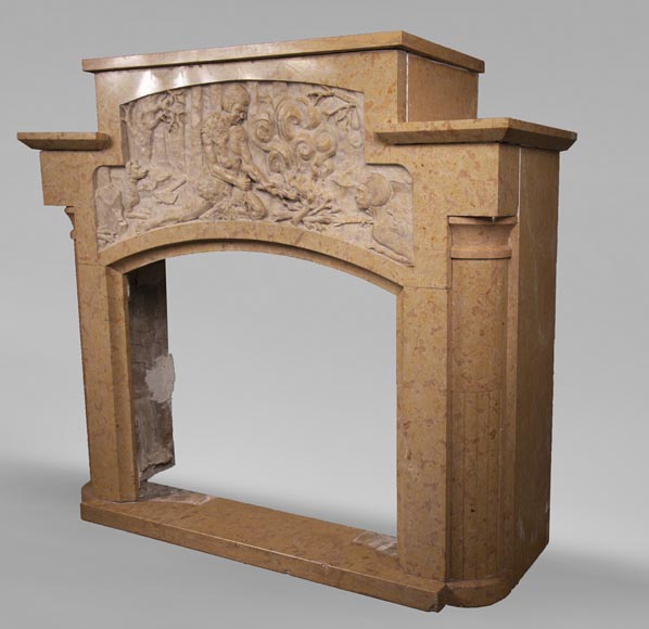 Art Deco fireplace in marble stone-8