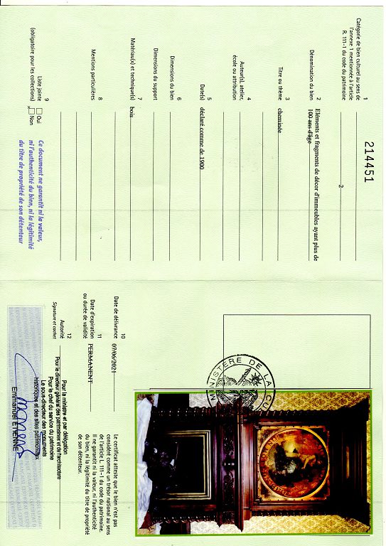 Export certificate