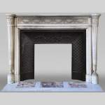 Antique Louis XVI style fireplace with columns in Carrara marble