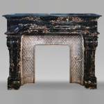 Beautiful Napoleon III fireplace in Portor marble, second half of the 19th century