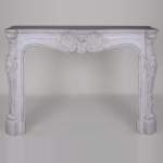 Beautiful Louis XV style fireplace with acorns of Carrara marble