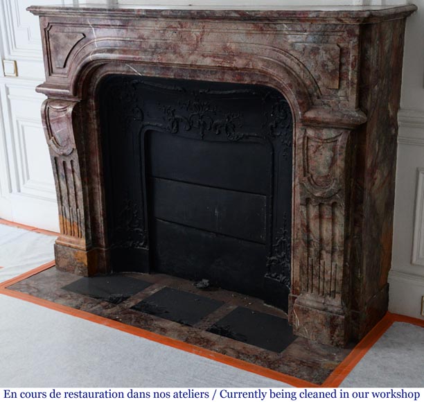 Antique Regency style marble fireplace-5