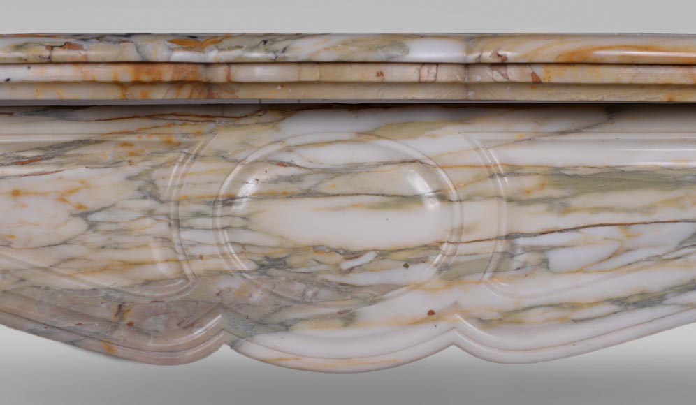 Pompadour mantel, Brèche de Médous marble, 19th century-1