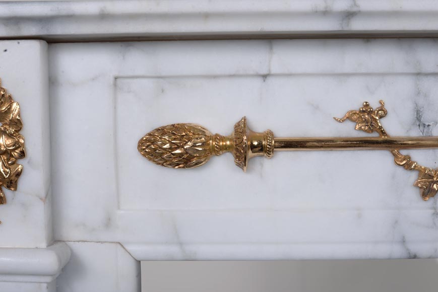 Louis XVI style mantel with bronze decorations-2
