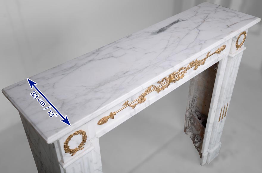 Louis XVI style mantel with bronze decorations-11