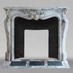 Antique Louis XV style fireplace in Arabescato marble