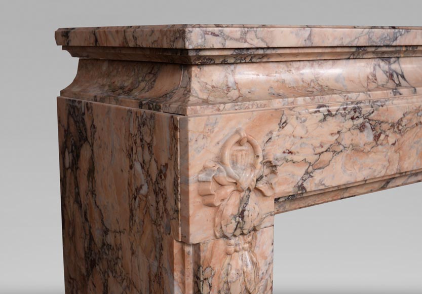 Antique Napoleon III mantel in Escalettes marble-3