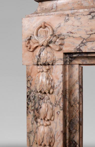 Antique Napoleon III mantel in Escalettes marble-4