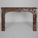 Louis XV period mantel, Red Royal marble