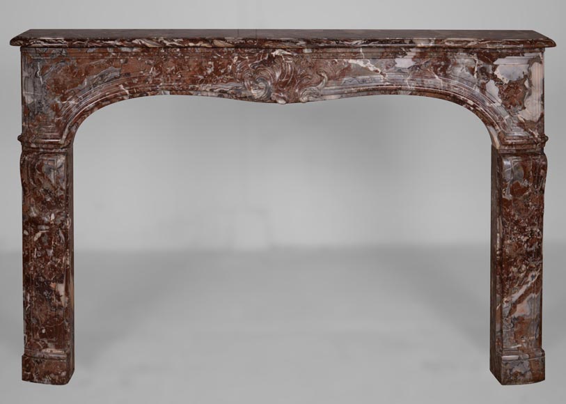 Louis XV period mantel, Red Royal marble-0